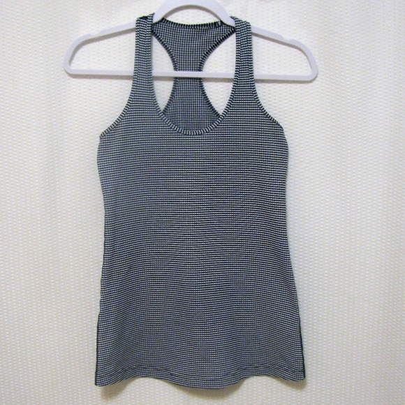 lululemon athletica Tops - Lululemon Navy blue & white racer back tank top